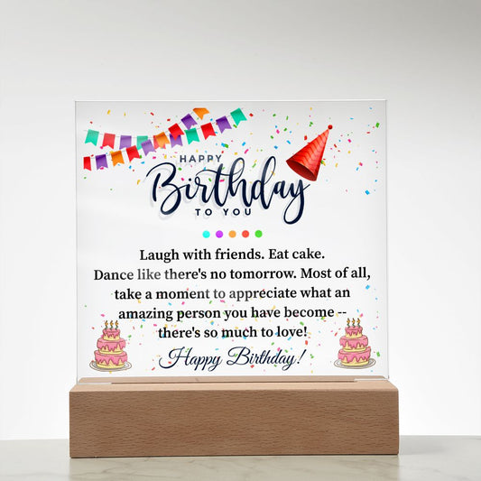 Happy Birthday To You | Square Acrylic Plaque