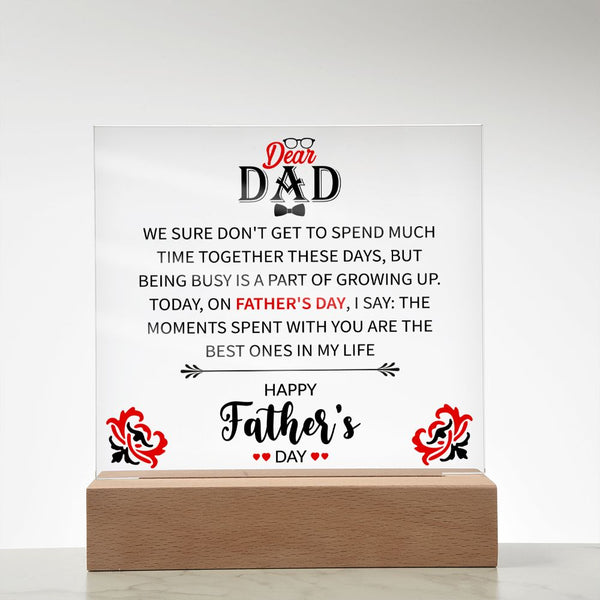 Dear Dad | Happy Father's Day | Square Acrylic Plaque