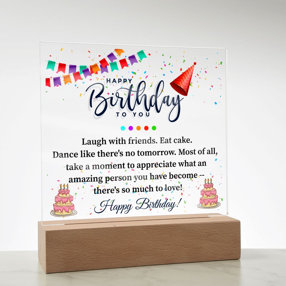 Happy Birthday To You | Square Acrylic Plaque