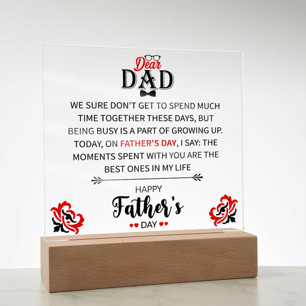 Dear Dad | Happy Father's Day | Square Acrylic Plaque