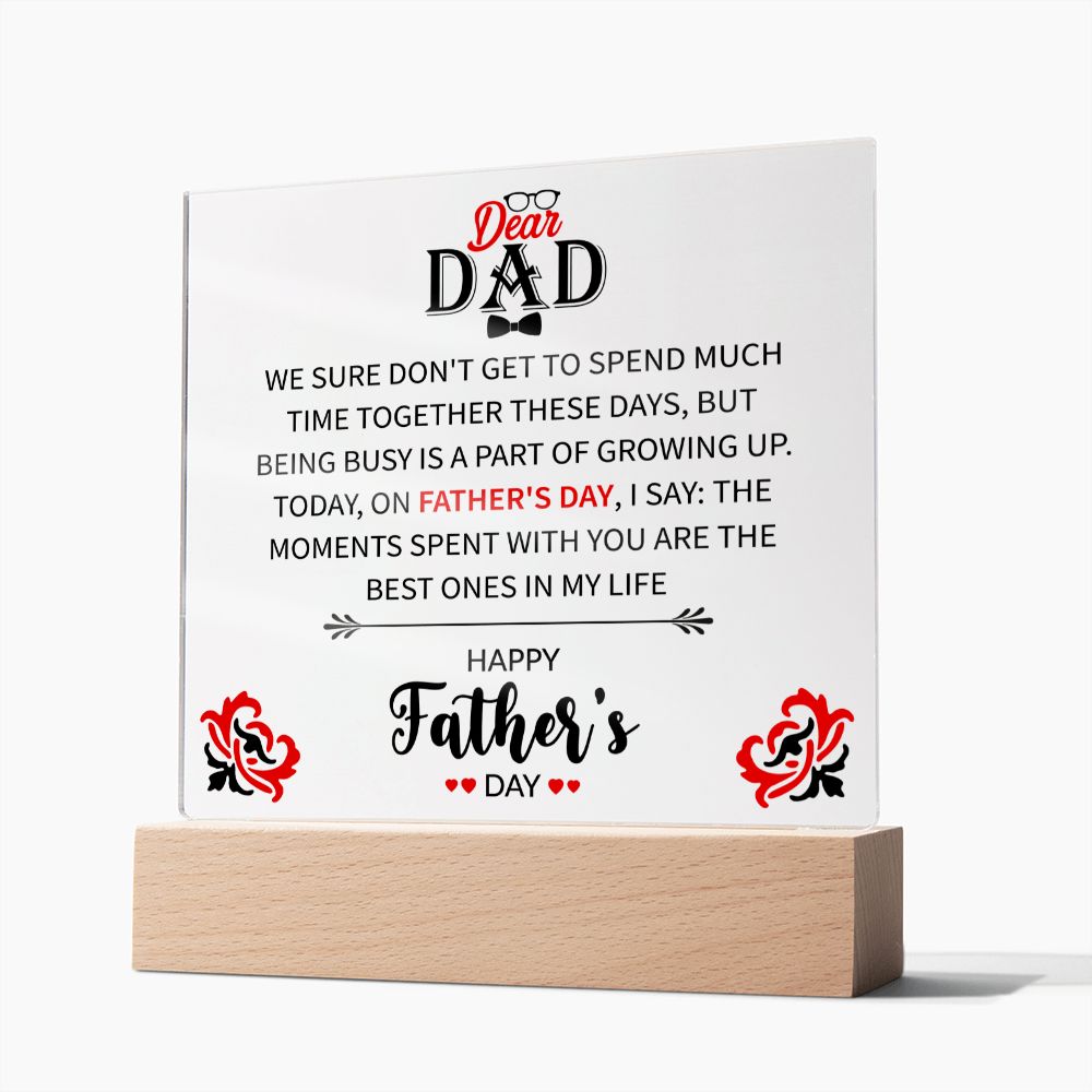 Dear Dad | Happy Father's Day | Square Acrylic Plaque