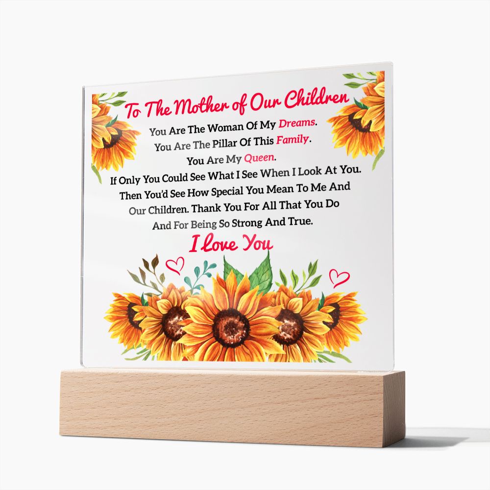 To The Mother of Our Children | Square Acrylic Plaque