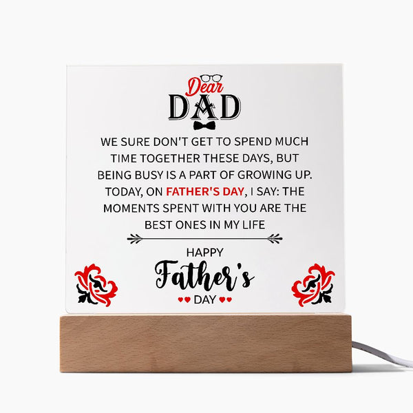 Dear Dad | Happy Father's Day | Square Acrylic Plaque