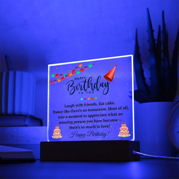 Happy Birthday To You | Square Acrylic Plaque