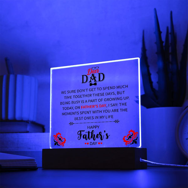 Dear Dad | Happy Father's Day | Square Acrylic Plaque