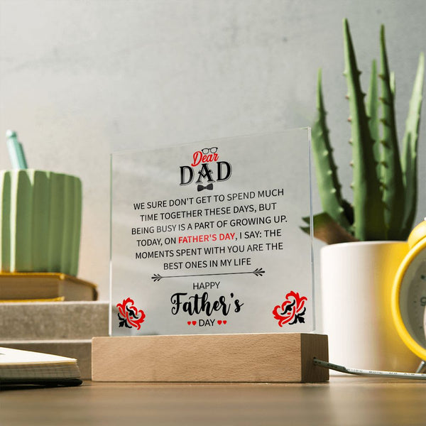 Dear Dad | Happy Father's Day | Square Acrylic Plaque