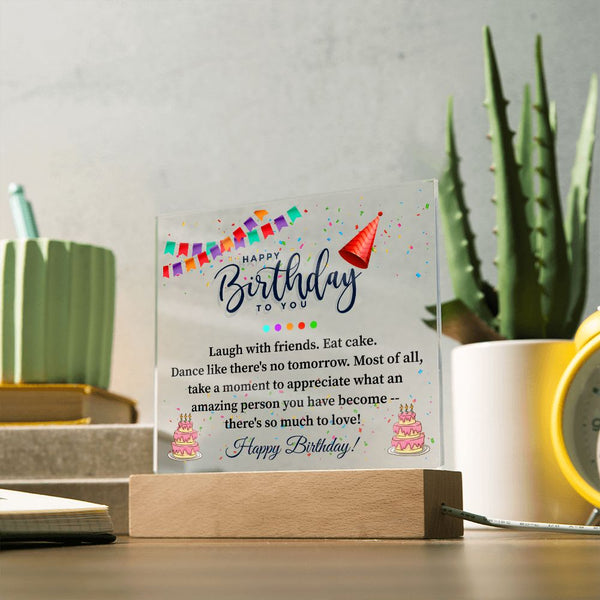 Happy Birthday To You | Square Acrylic Plaque