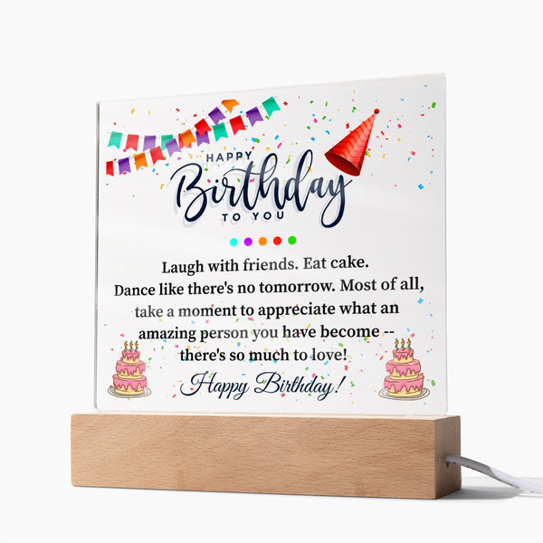 Happy Birthday To You | Square Acrylic Plaque