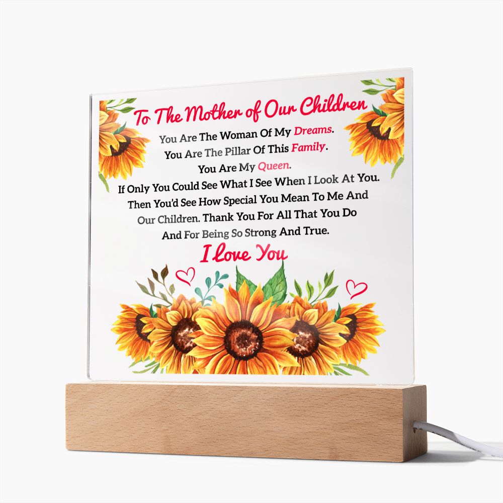 To The Mother of Our Children | Square Acrylic Plaque