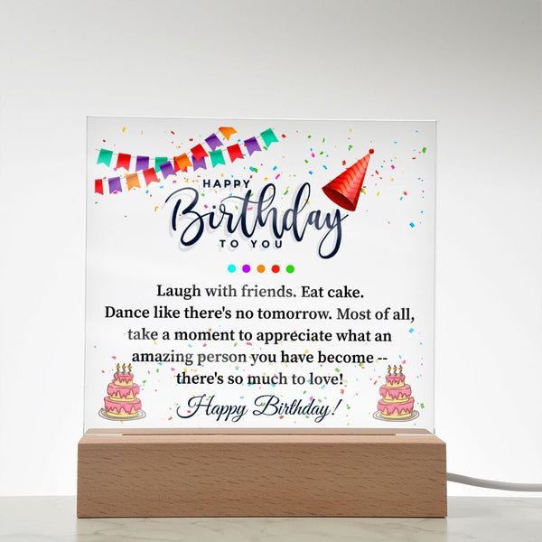 Happy Birthday To You | Square Acrylic Plaque