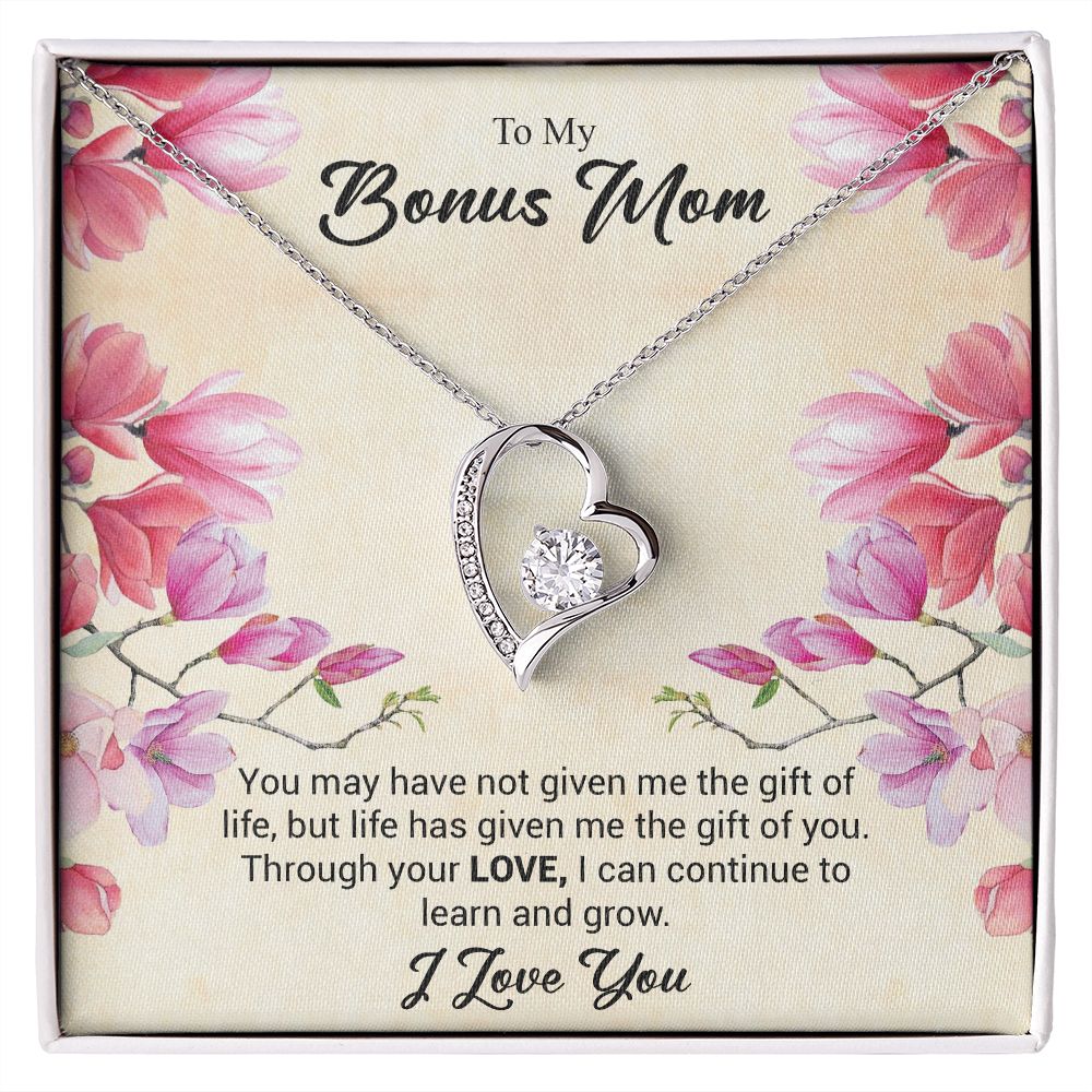 To My Bonus Mom | I Love You | Forever Love Necklace