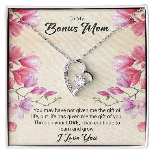 To My Bonus Mom | I Love You | Forever Love Necklace