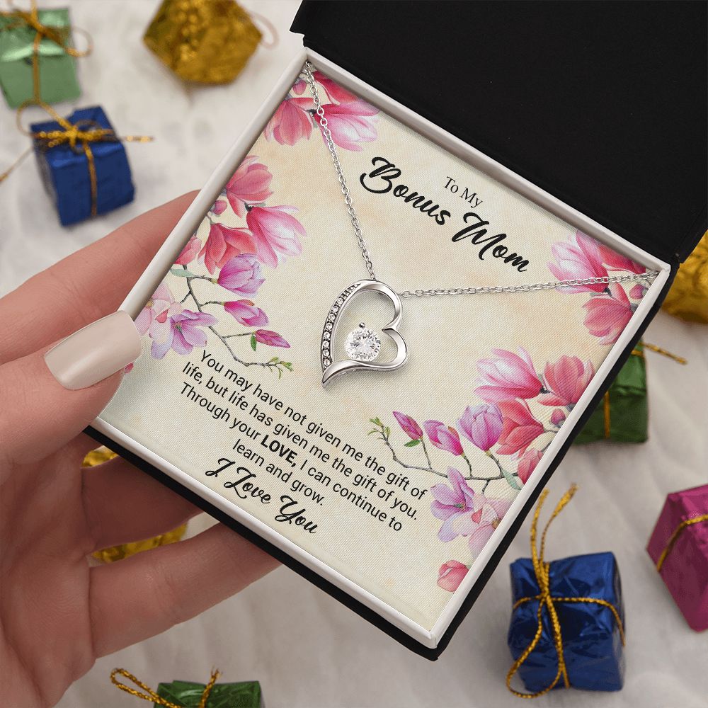 To My Bonus Mom | I Love You | Forever Love Necklace