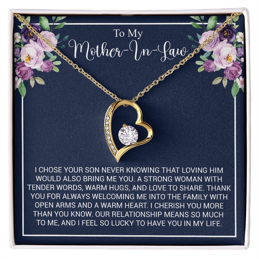 To My Mother-In-Law | I Cherish You | The Dazzling Forever Love Necklace