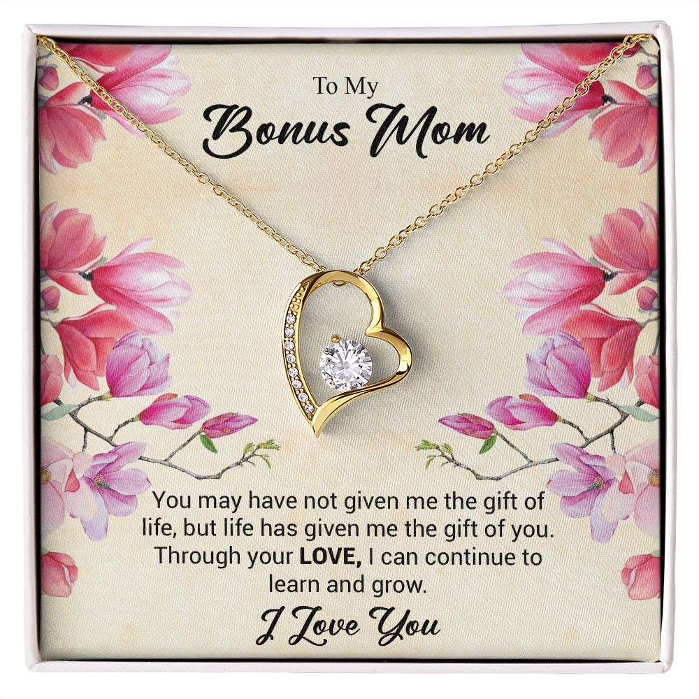 To My Bonus Mom | I Love You | Forever Love Necklace