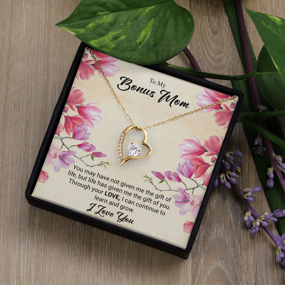 To My Bonus Mom | I Love You | Forever Love Necklace