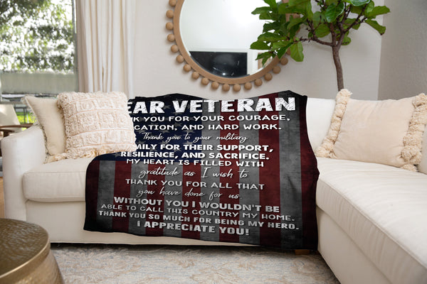 Dear Veteran Fleece Blanket