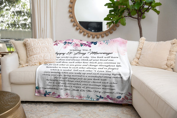 Wishing You A Happy & Long Marriage Fleece Blanket