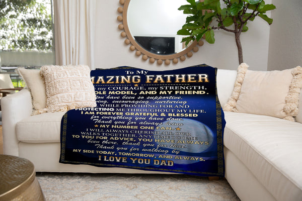 To An Amazing Father Fleece Blanket