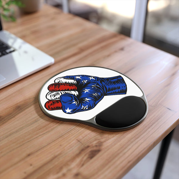 USA Flag Fist Mouse Pad With Wrist Rest