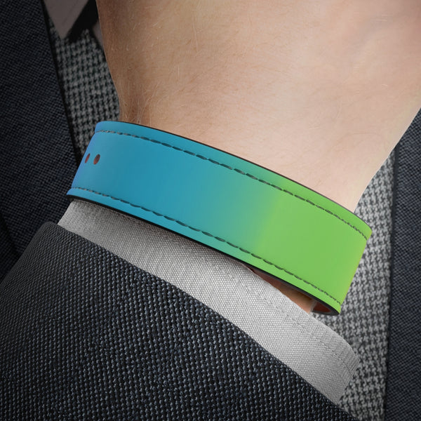 Rainbow Leather Wristband