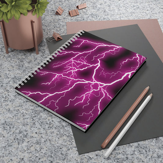 Pink Lightening Spiral Notebook