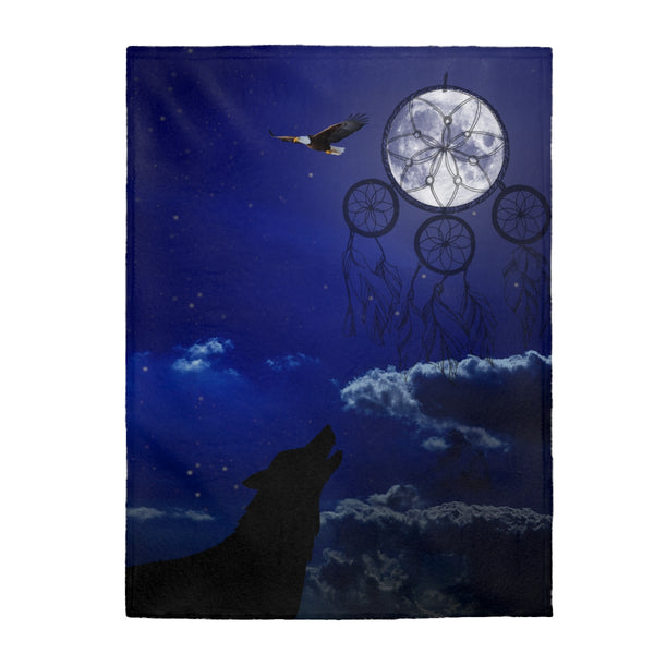 Dream Catcher Wolf w/ Eagle Blanket