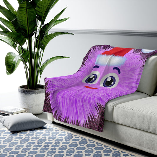 Purple Holiday Fuzzy Friend Blanket