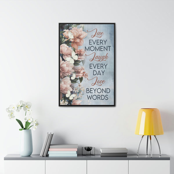 Live, Laugh, & Love Canvas Wraps, Vertical Frame