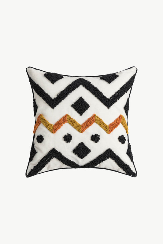 Geometric Embroidered Decorative Throw Pillow Case