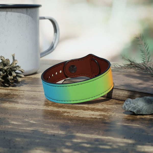 Rainbow Leather Wristband