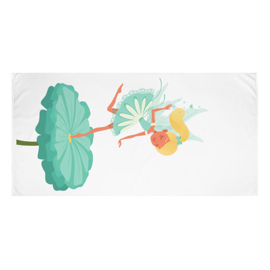 Teal Carnation Fairy Beach Towel