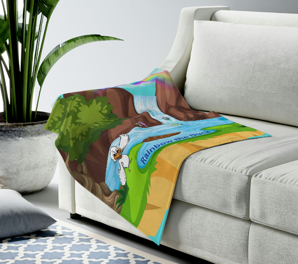 Rainbow The Duck Blanket