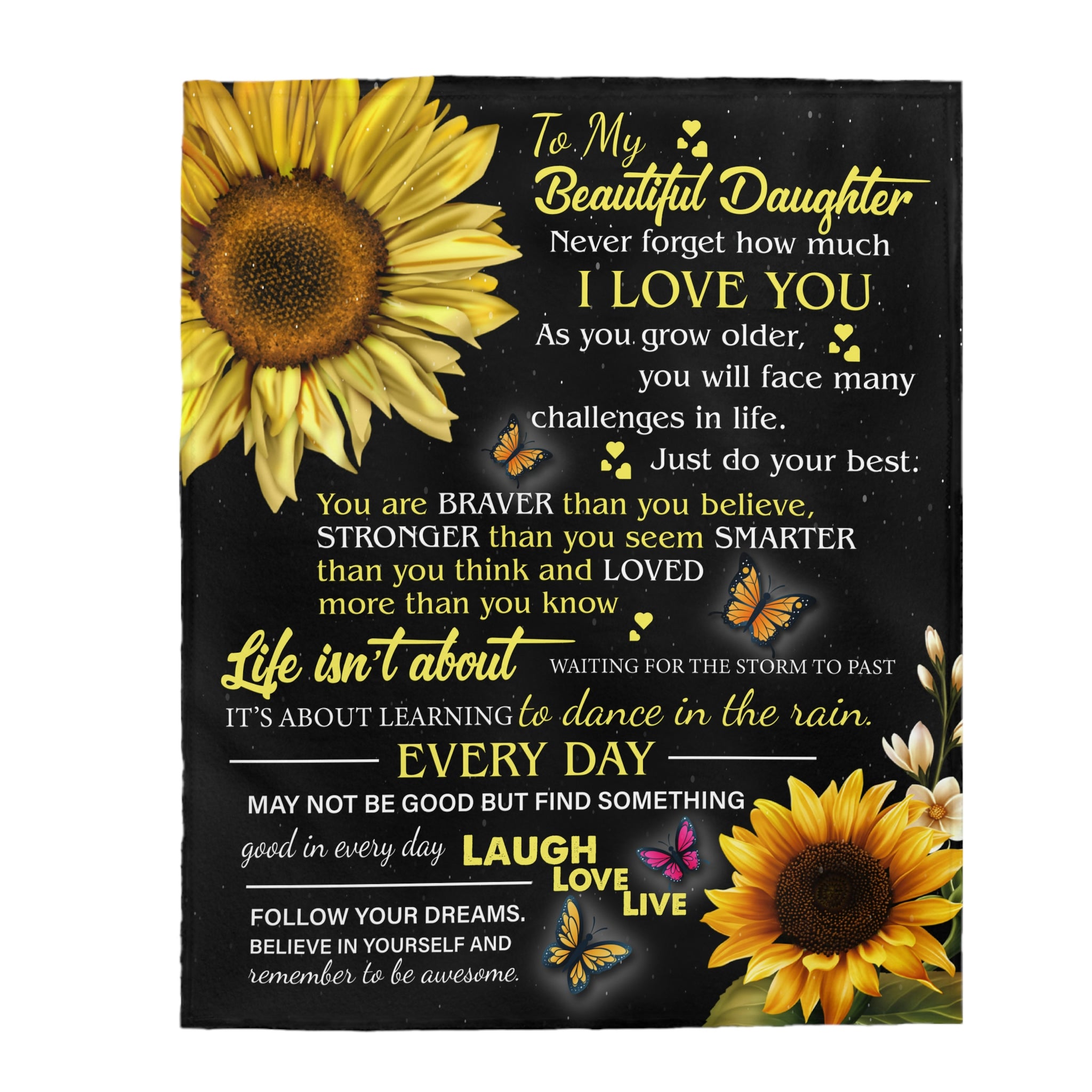 To My Beautiful Daughter Blanket