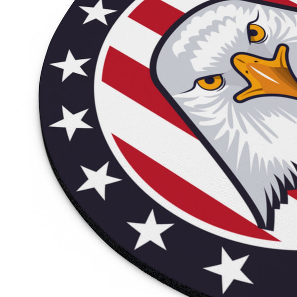 American Eagle Head with USA Flag Background Mouse Pad