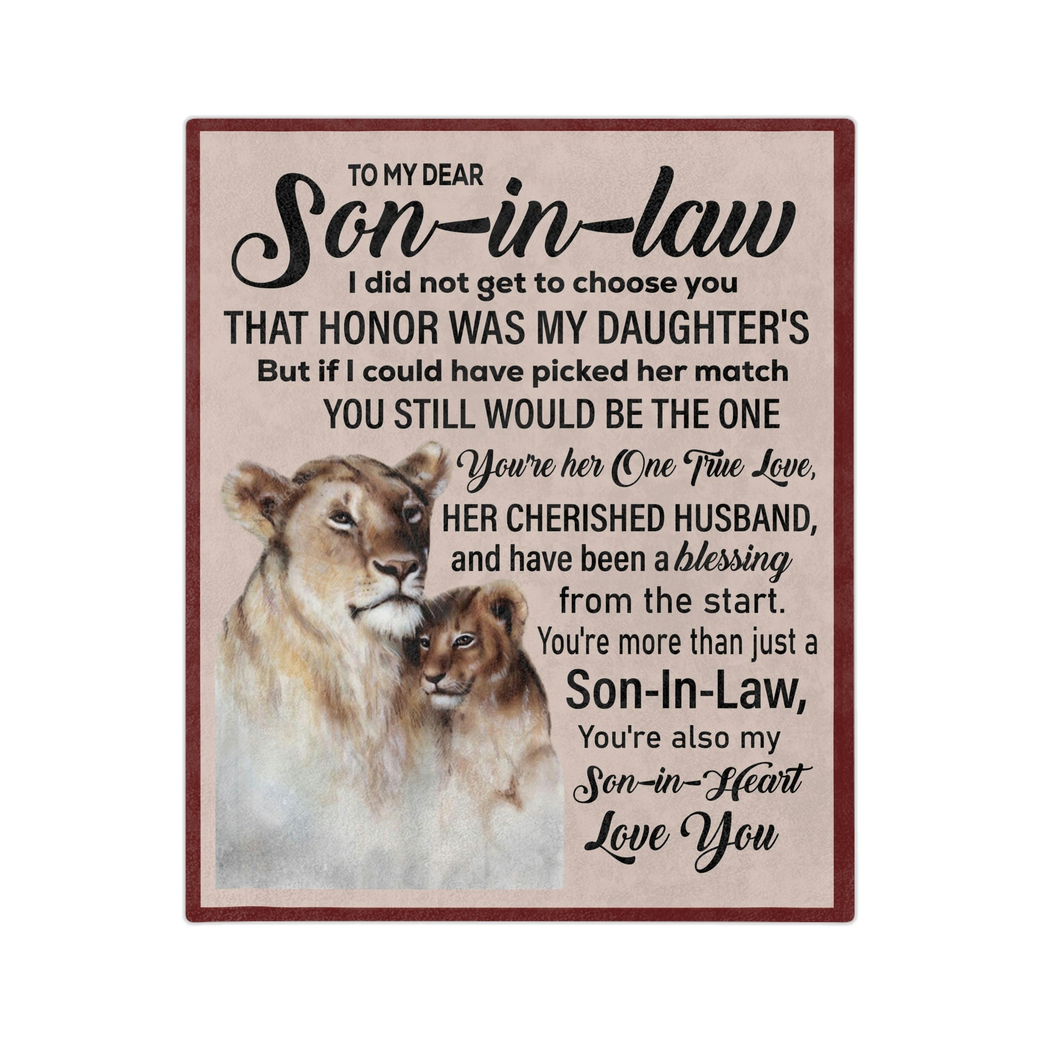 To My Dear Son-in-law Blanket