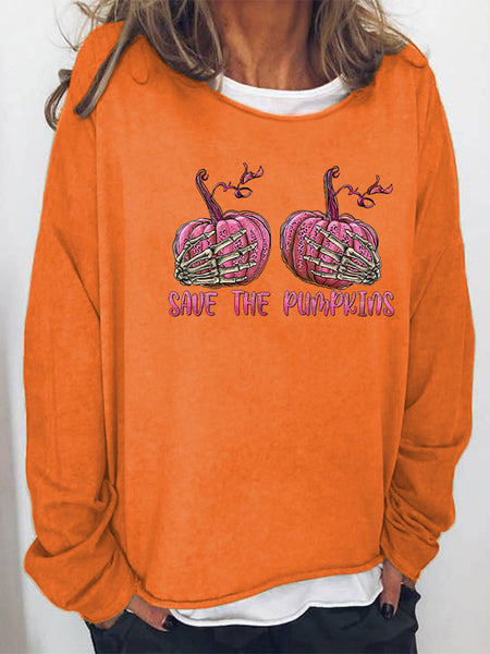 SAVE THE PUMPKIN Graphic Full Size Sweatshirt