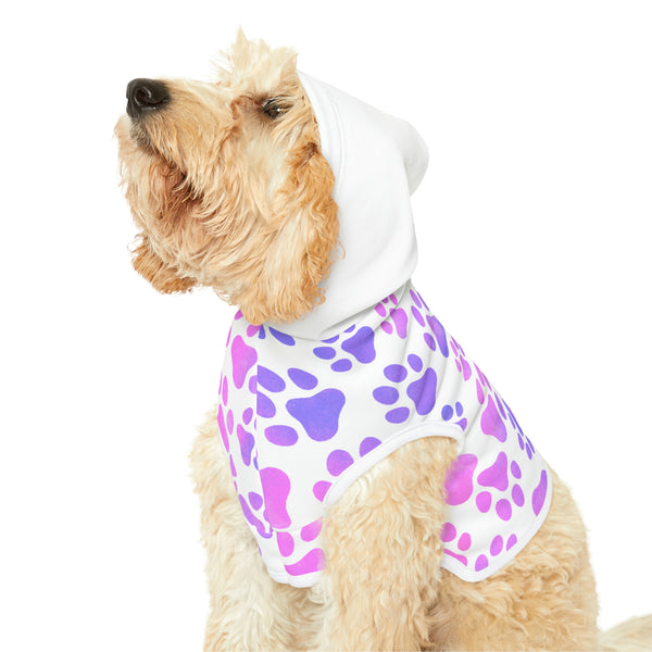 Pink & Purple Paw Prints Dog Hoodie