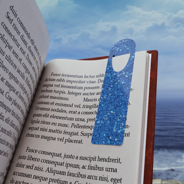 Blue Glitter Bookmark