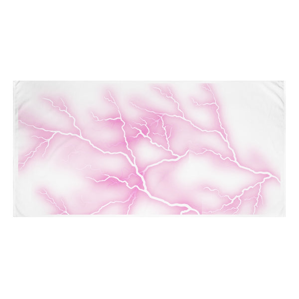 Pink Lighting Beach Towel