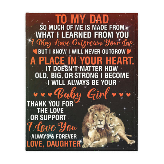 To My Dad - Love Your Daughter Blanket