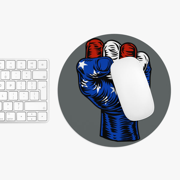 USA Flag Fist Mouse Pad