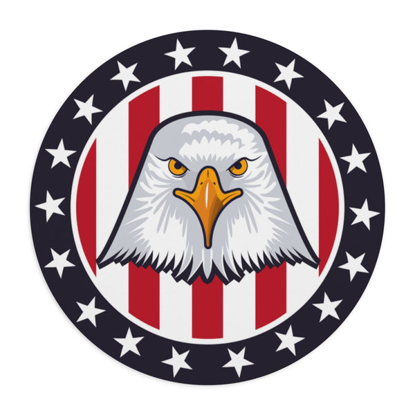 American Eagle Head with USA Flag Background Mouse Pad