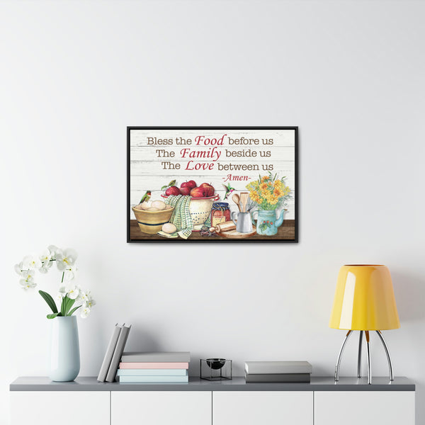 Bless Our Food, Family, & Love Canvas Wraps, Horizontal Frame