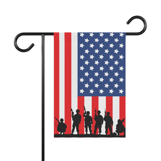 American Flag Soliders Shadow Banner