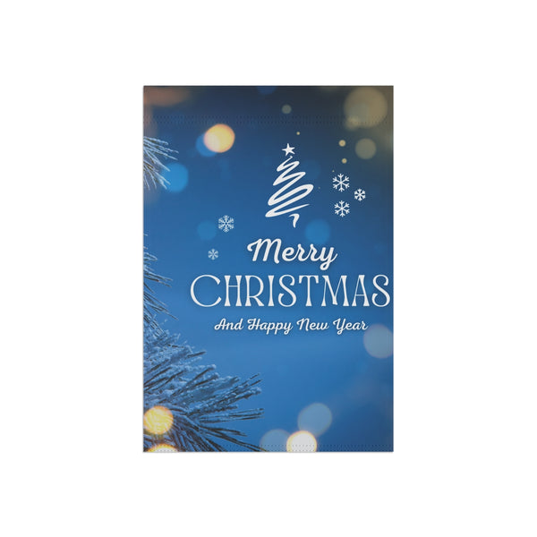 Merry Christmas And Happy New Year Blue Tree Banner