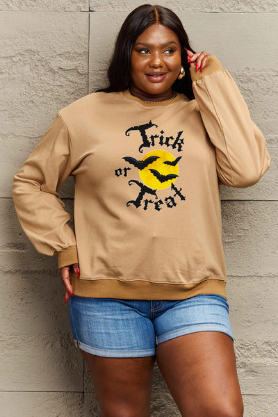 Simply Love Full Size TRICK OR TREAT Graphic Sweatshirt