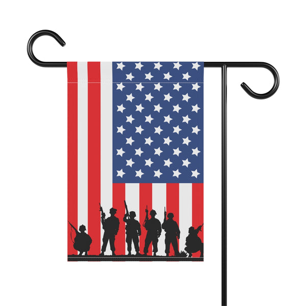 American Flag Soliders Shadow Banner