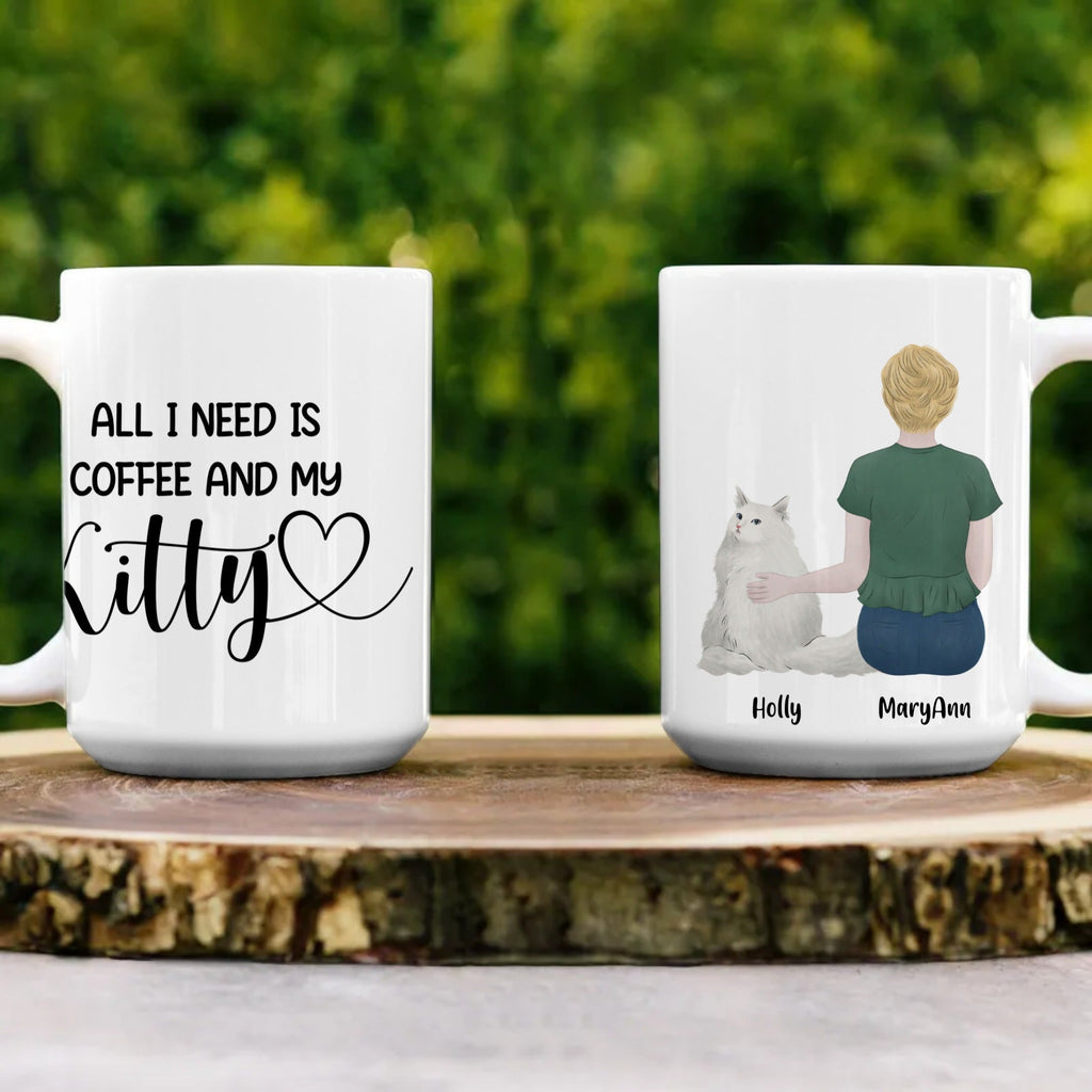 Personalized All I Need Is Coffee & My Kitty Mug