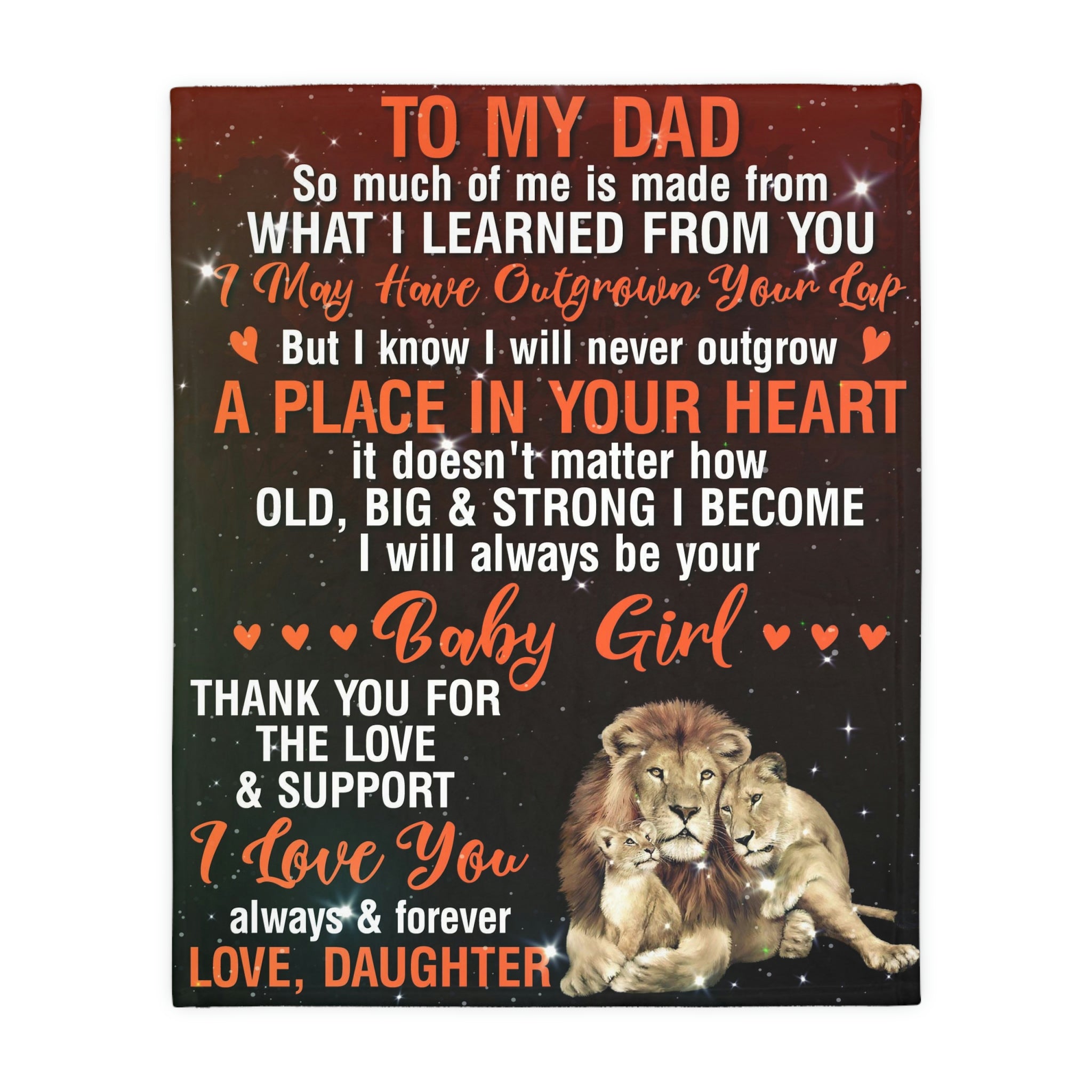 To My Dad - Love Your Daughter Blanket